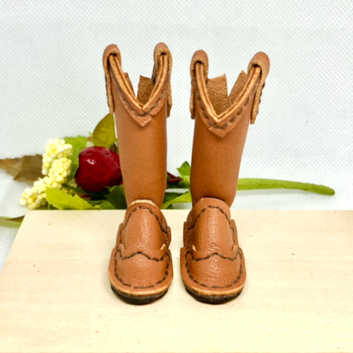 革細工 ミニチュアウエスタンブーツ miniature boots. その他人形 森
