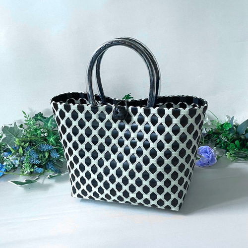 プラカゴキット 難易度高め 飾り付き 手作りカゴバッグ ハンドメイド