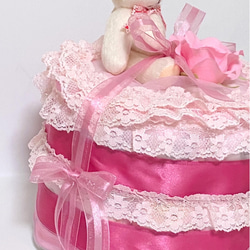 ラブリーベアーのおむつケーキ　女の子用 3枚目の画像
