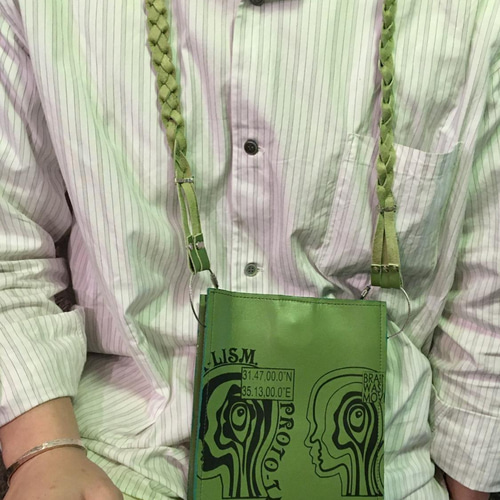 fear&desire スモールカーフスキンバッグ グリーン2 トートバッグ  