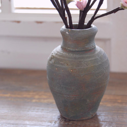 ◆粘土のお花◆　梅　壺（ブラウン＆グリーン）　U627 10枚目の画像