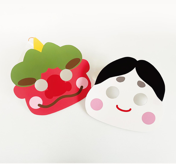 節分のお面セット(おたふく、鬼) キット A.GO 通販 13195608｜Creema