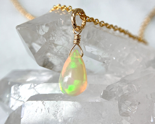 【SALE】プレシャスオパールネックレス＆ピアスセット（14kgf）② a31ed2735173e9d046a7b39d8a9deb