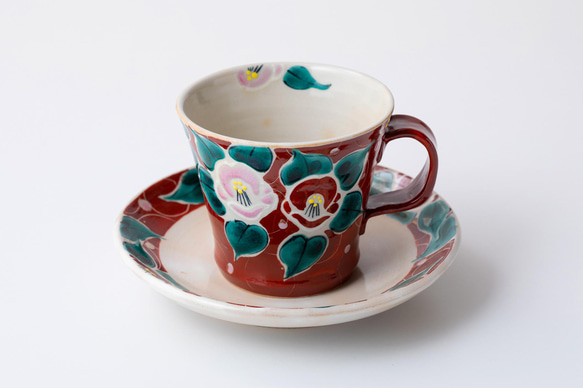 カップ＆ソーサー 色絵無双椿 赤 ティーカップ kokuzougama 通販