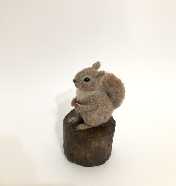羊毛＊ナンテンの実を持ったリス 羊毛フェルト 華梨 通販 13195843
