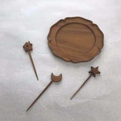 木製 チークウッド フルーツピック お洒落な食卓 ホームパーティー 星 スター おうちカフェ MR-53-star 3枚目の画像