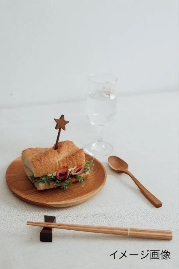木製 チークウッド フルーツピック お洒落な食卓 ホームパーティー月 ムーン おうちカフェ MR-53-moon 5枚目の画像