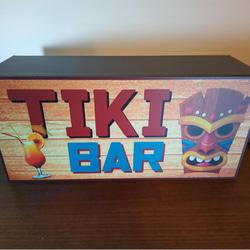 ハワイ アロハ TIKI カフェ バー 南国 トロピカル カクテル 酒 看板 置物 雑貨 LED2wayライトBOX 3枚目の画像