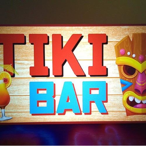 ハワイ アロハ TIKI カフェ バー 南国 トロピカル カクテル 酒 看板 