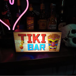 ハワイ アロハ TIKI カフェ バー 南国 トロピカル カクテル 酒 看板 置物 雑貨 LED2wayライトBOX 6枚目の画像