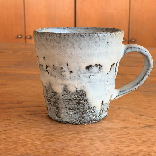 ブルーグレー釉手作りマグカップ ブルーグレー釉手作りマグカップ