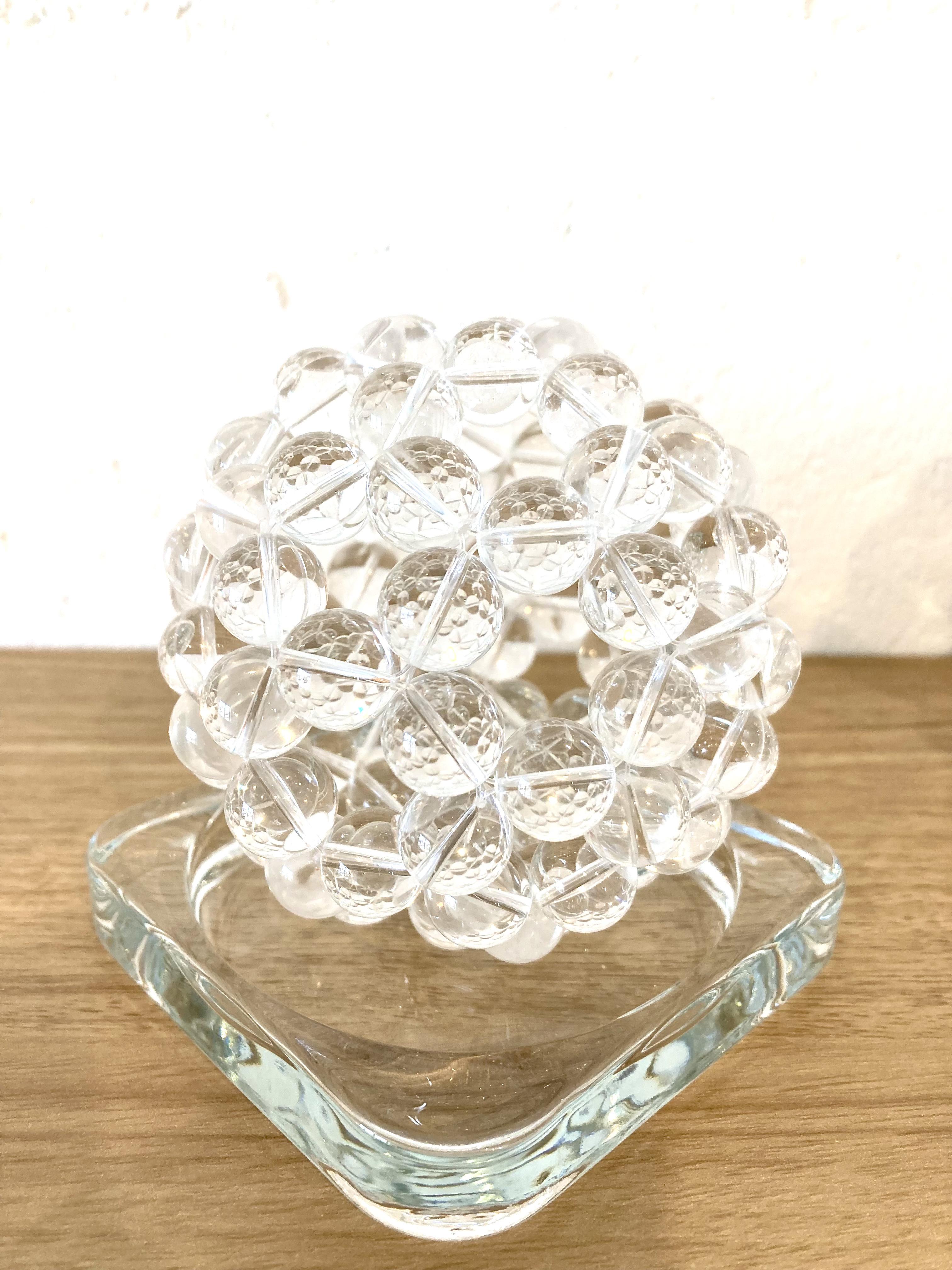 14mm 特大フラーレンオブジェ（直径約8cm） クリスタル 立体