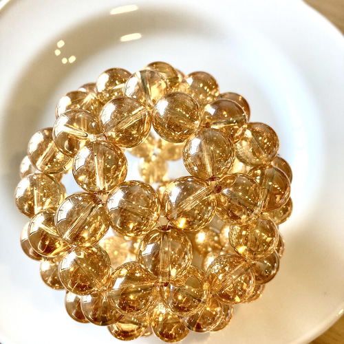 14mm 特大フラーレンオブジェ（直径約8cm） ゴールデンオーラ