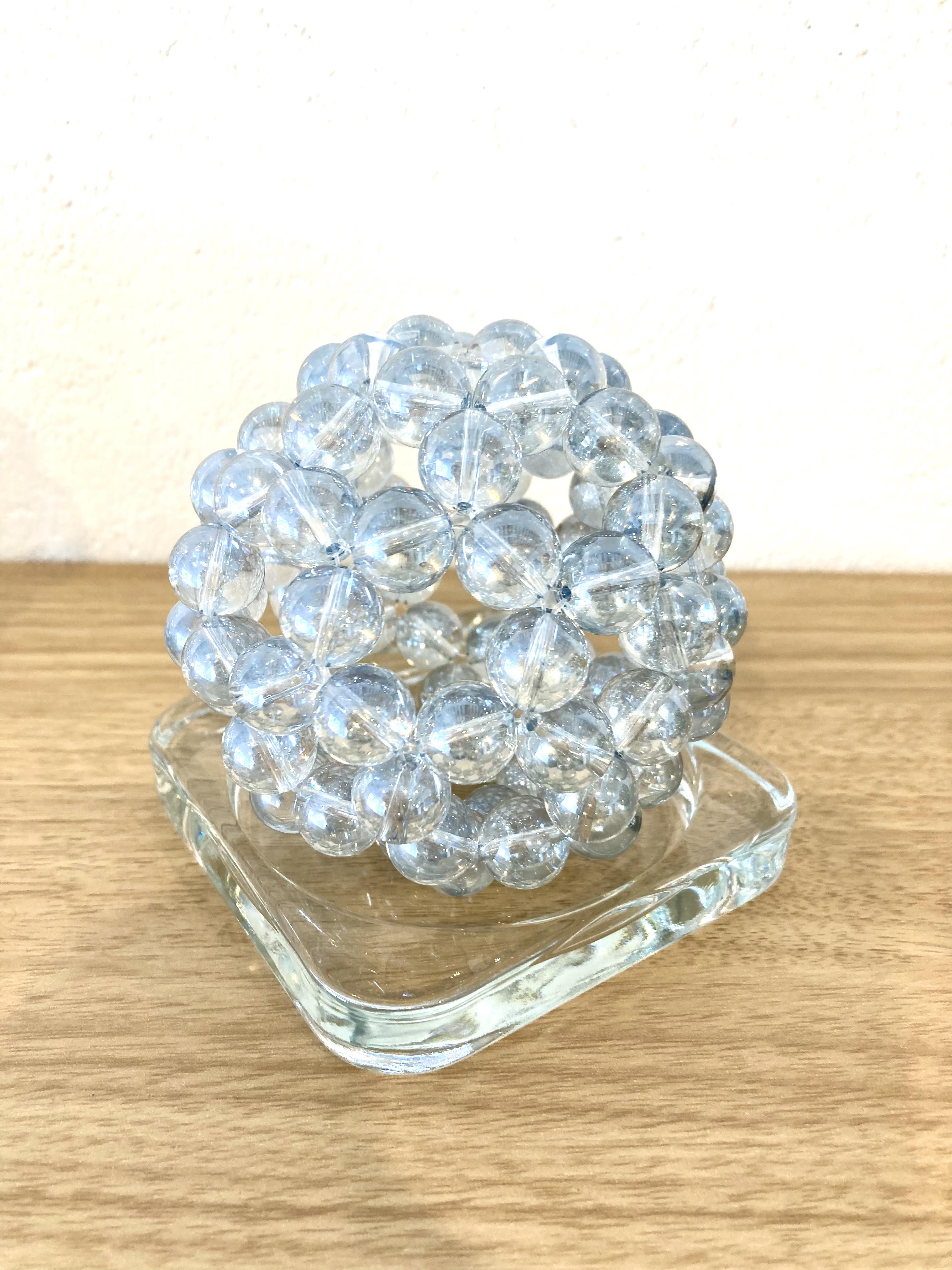 14mm 特大フラーレンオブジェ（直径約8cm）　アクアオーラクリスタル