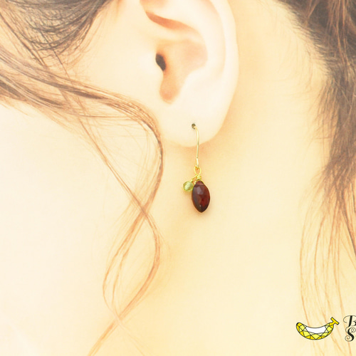 キラキラ輝く 1月誕生石 ロードライトガーネット × ペリドット  