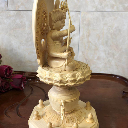 仏師彫り 両頭愛染明王 不動明王 細工精彫 超絶技巧 木彫仏像 災難除去