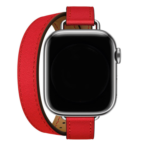 Apple Watch アップルウォッチ バンド 6色 赤いダブルリング本革 ...