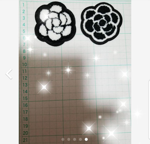 ふわもこのカメリアワッペン2枚 2枚目の画像