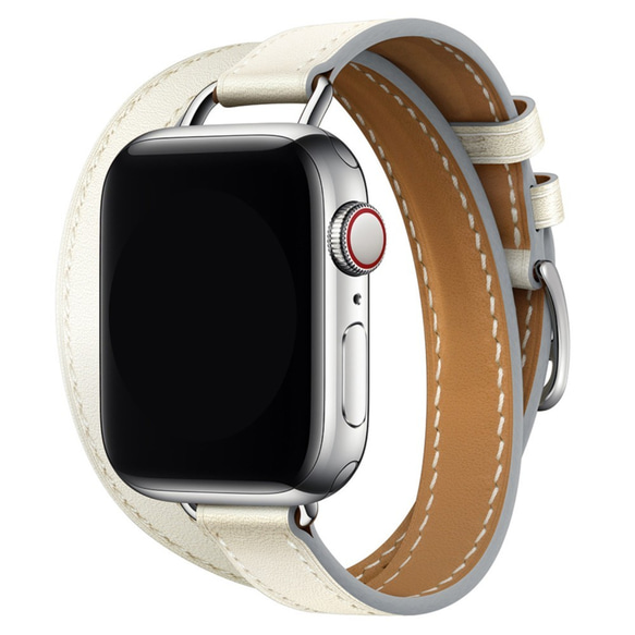 Apple Watch Apple Watch 錶帶 6 色白色雙環真皮錶帶 第1張的照片