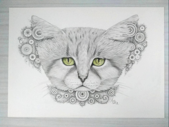 ☆原画・額なし☆ スナネコ／鉛筆画 絵画 touri 通販 13197429｜Creema  
