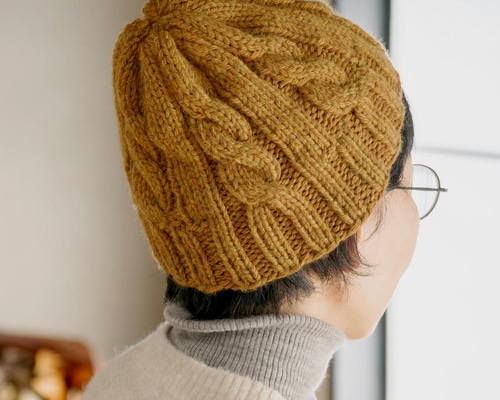 Maison Kinema アラン柄ニットキャップ　メゾンキネマ kinema Maison Kinema】アラン柄のヘアバンドとニット帽、そして大好きな香り