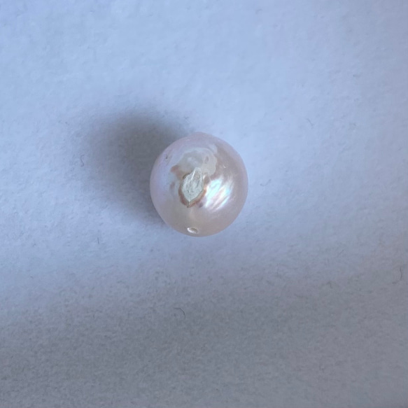 《14KGF》8㎜珠 あこや真珠 バロック　ソリティアピアス 11枚目の画像