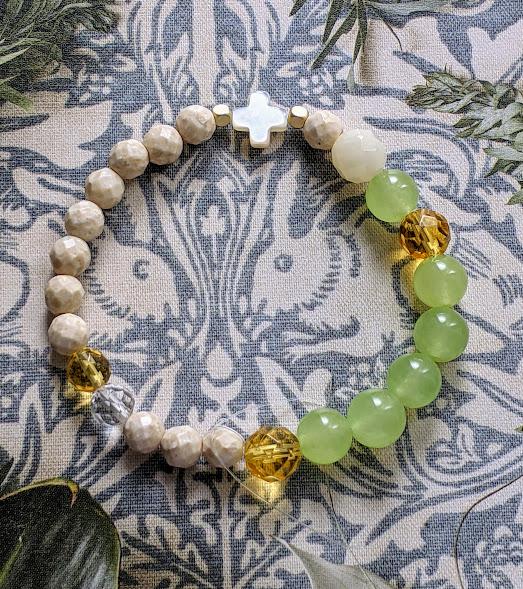 ◆春色新作2022◆一点もの◆No.361　カルセドニー　明るいスプリンググリーンのやさしいブレスレット◆◆