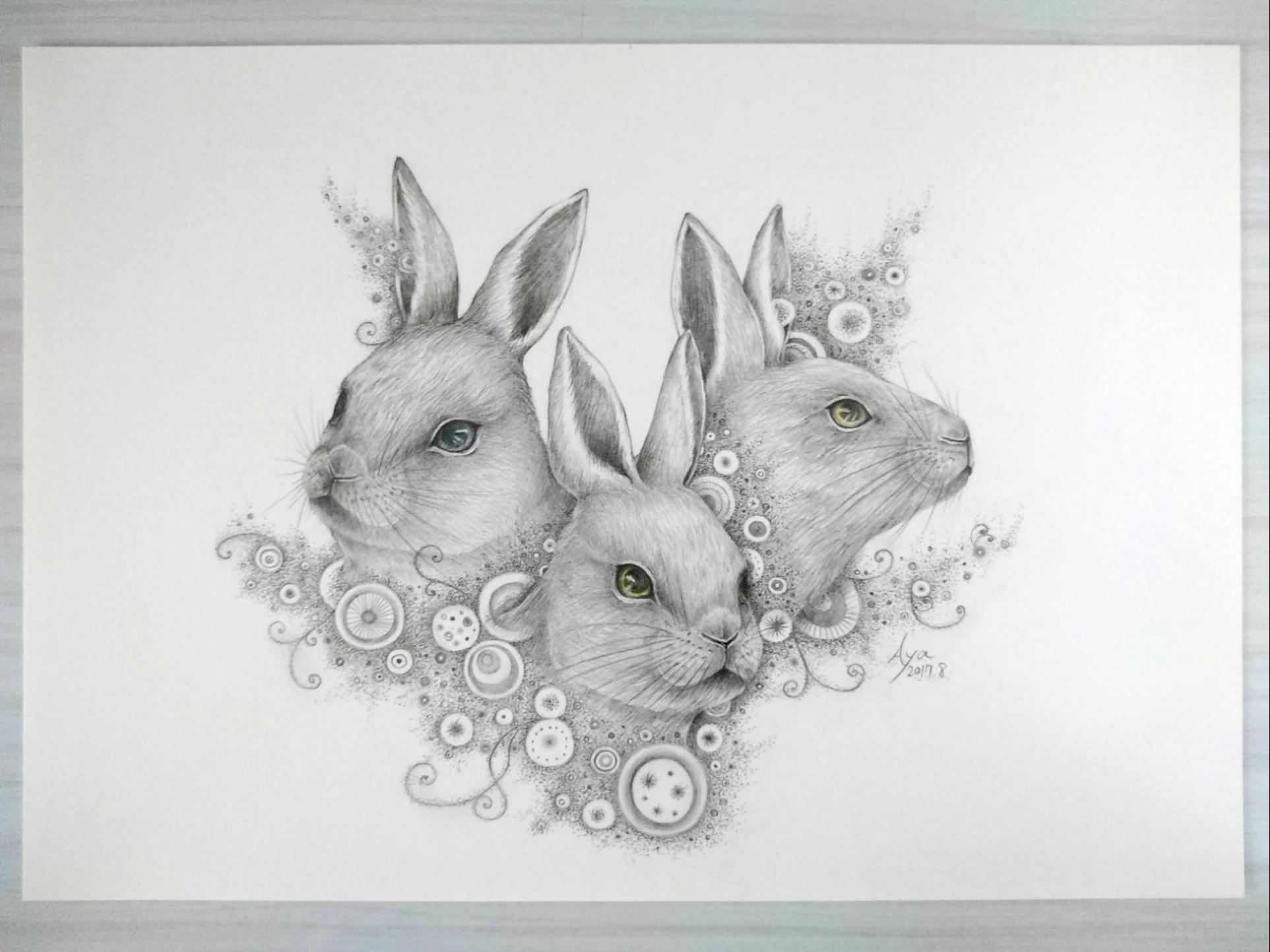 兎の油絵【廃線とウサギ】1点物の原画◇作者サイン入り