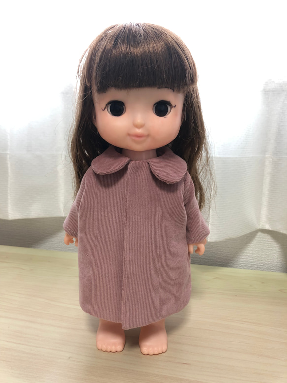 お人形服 コート 襟付きコート ソランちゃん ピンク コート みーちゃん