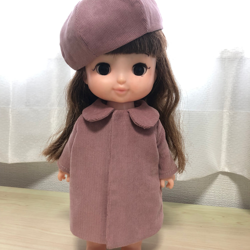 お人形服 コート 襟付きコート ソランちゃん ピンク コート みーちゃん