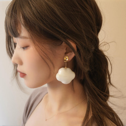 イヤリング Puffy Cloud Clip on Earring CHC 温かみのあるハンドメイドの立体雲シリーズ 13枚目の画像