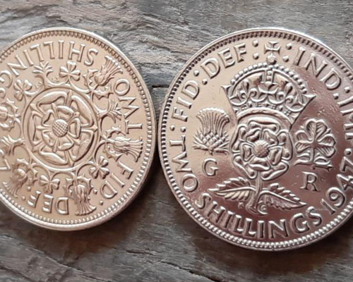 50枚 1947~1966年 イギリス シリング ライオンデザイン コイン 本物 7枚セット 英国幸せのシリング ペンス イギリスコイン 古銭 硬貨