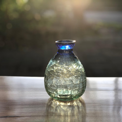 吹きガラス 青いグラデーション 前浜花びん 一輪挿し・花瓶・花器 は