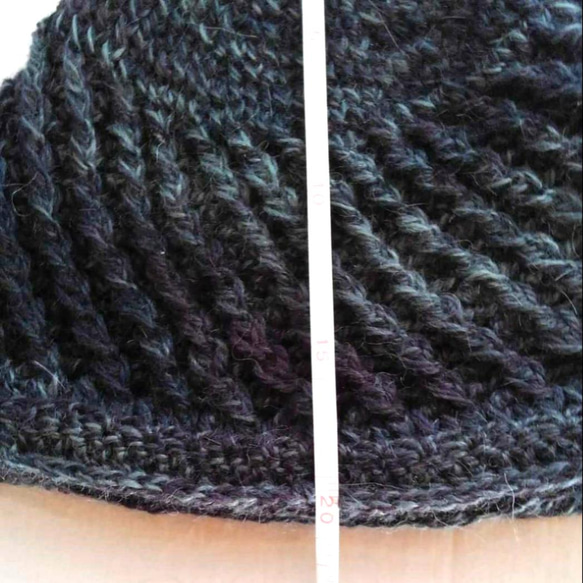 ゆったり温か手編み帽子（ウールとアルパカ） 6枚目の画像
