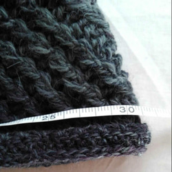 ゆったり温か手編み帽子（ウールとアルパカ） 7枚目の画像