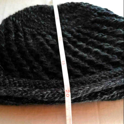 ゆったり温か手編み帽子（ウールとアルパカ） 5枚目の画像
