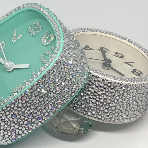 キラキラ 時計 デコ ストーン ハンドメイド 掛け時計・置き時計