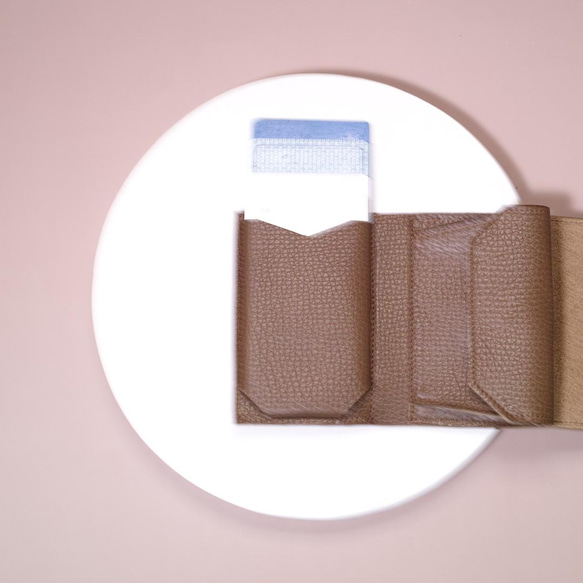 【◎大人可愛いミニ財布◎】イタリアンレザーのコロンとしたミニ財布(ブラウン系) 4枚目の画像