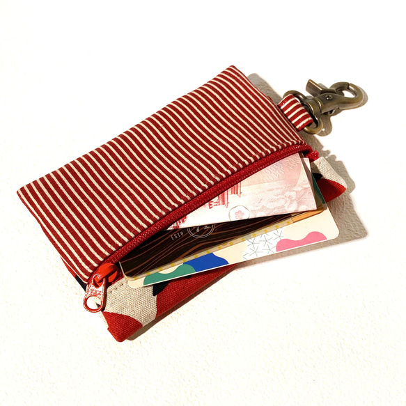 カードキーケース（紅花）オーダーメイド和布* 6枚目の画像
