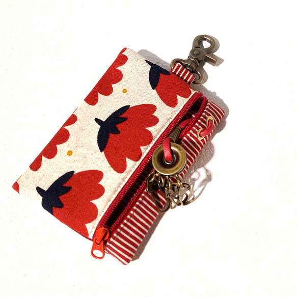 カードキーケース（紅花）オーダーメイド和布* 4枚目の画像