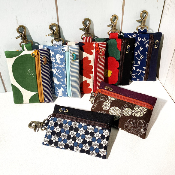 卡片鑰匙包 (山茶花) 日本布 接單生產* 第15張的照片