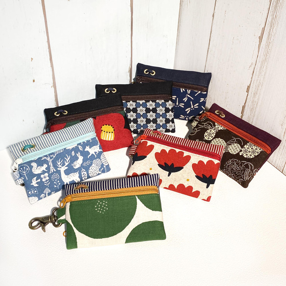 卡片鑰匙包 (山茶花) 日本布 接單生產* 第12張的照片