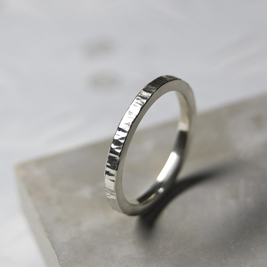 縦槌目 シルバーシックフラットリング 2.0mm幅 VERTICAL｜SILVER RING｜645