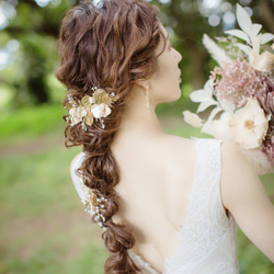 大人気♥ヘッドドレス 結婚式　花嫁 ヘアアクセサリー ヘッドアクセサリー ウェディング ブライダル　フラワー リーフ 6枚目の画像