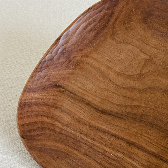 木のカクマル皿（ウォールナット）#KD-BW-01 5枚目の画像