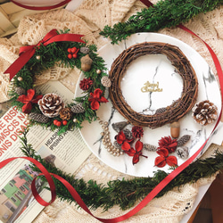 【DIY材料包】聖誕花圈15cm 立即出貨 花圈自己做 交換禮物 第1張的照片