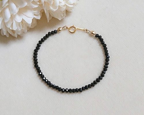14kgf☆天然石ブラックスピネル ブレスレット ブレスレット Rapity