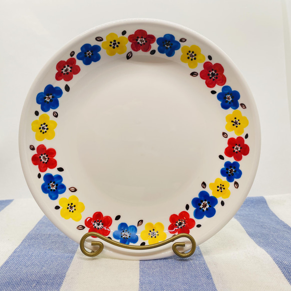 ヘレンド ハンドペイント花と蝶の装飾陶磁器皿2枚セット