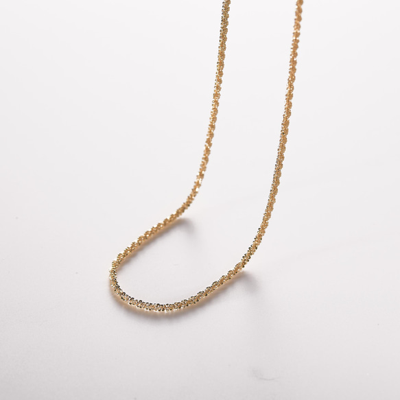 ダイヤモンドカット チェーン ネックレス シルバー / ゴールド シンプル プチプラ 8枚目の画像