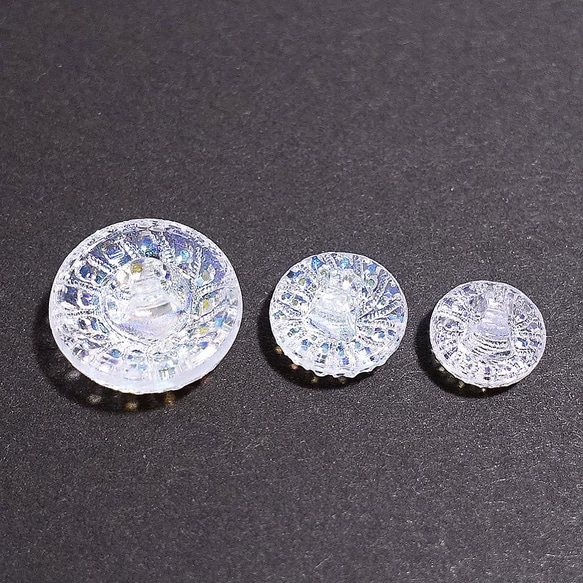 No.218 西ドイツ ヴィンテージ ガラスボタン 11mm 13mm 18mm 3個セット 2枚目の画像